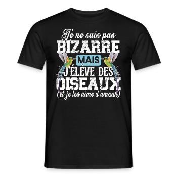 Oiseau Animal Bec Cadeau Humour Moineau Mésange - T-shirt homme - noir - Devant - AI Model Male 178 light (178cm)