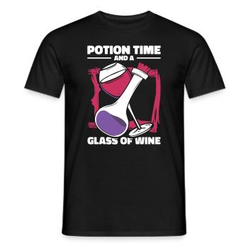 Aqua Tofana Wine Drinking Murder Mystery Wine - Men's T-Shirt - black - Front - AI Model Male 178 light (178cm)