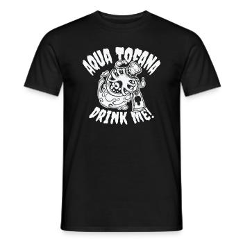 Aqua Tofana Drinking Mystery Fan Potion Drink - Men's T-Shirt - black - Front - AI Model Male 178 light (178cm)