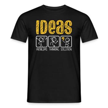 Problem Thinking Stick Figure Solution Thinker - Men's T-Shirt - black - Front - AI Model Male 178 light (178cm)