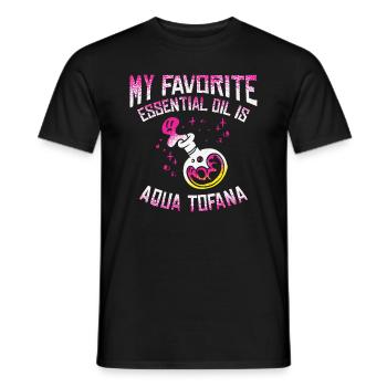 Aqua Tofana Conspiracy Theorist Essential Oil - Men's T-Shirt - black - Front - AI Model Male 178 light (178cm)