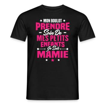 Prendre soin de mes petits enfants, Je suis mamie - T-shirt homme - noir - Devant - AI Model Male 178 light (178cm)
