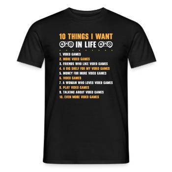 Gaming Gamer Playing Video Game Computer - Men's T-Shirt - black - Front - AI Model Male 178 light (178cm)