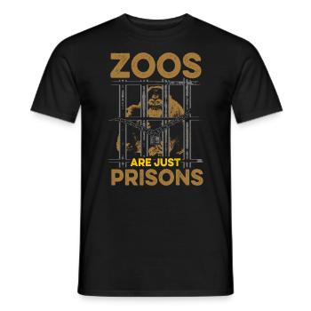 Les zoos ne sont que des prisons anti-protestation contre - T-shirt homme - noir - Devant - AI Model Male 178 light (178cm)