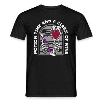 Aqua Tofana Wine Drinking Murder Mystery Wine - Men's T-Shirt - black - Front - AI Model Male 178 light (178cm)