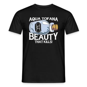 Aqua Tofana Conspiracy Theorist Poison Bottle - Men's T-Shirt - black - Front - AI Model Male 178 light (178cm)