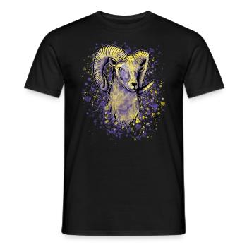 Bunter Widder Sternzeichen - Männer T-Shirt - Schwarz - Vorne - AI Model Male 178 light (178cm)