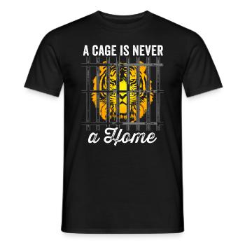 Une cage n’est jamais une maison anti-manifestation - T-shirt homme - noir - Devant - AI Model Male 178 light (178cm)