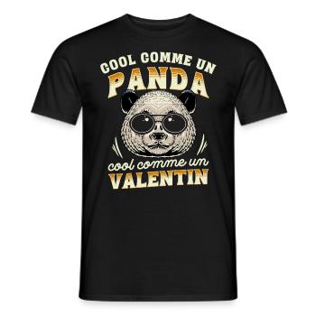 Cool Comme Un Panda, Cool Comme Un Valentin - T-shirt homme - noir - Devant - AI Model Male 178 light (178cm)
