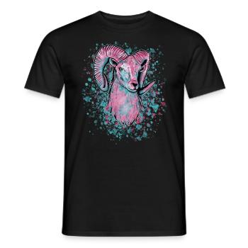 Widder Vaporwave - Männer T-Shirt - Schwarz - Vorne - AI Model Male 178 light (178cm)