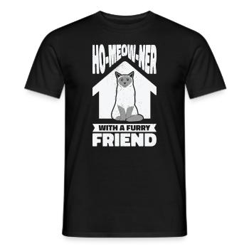 Neuer Hausbesitzer Miau Katze Katzenbesitzer - Männer T-Shirt - Schwarz - Vorne - AI Model Male 178 light (178cm)