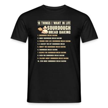 Sauerteigbrot Backen Foodie Baker Kochen - Männer T-Shirt - Schwarz - Vorne - AI Model Male 178 light (178cm)