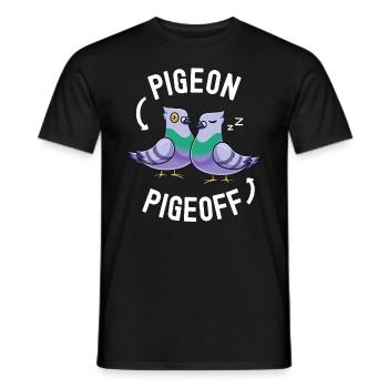 Pigeon Pigeoff Drôle Pigeon Pun Bird Lover Propriétaire - T-shirt homme - noir - Devant - AI Model Male 178 light (178cm)