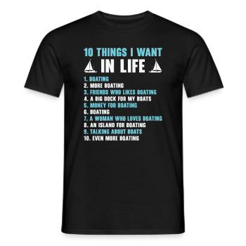 Boating Captain Boat Owner Sailing Boat Adventure - Men's T-Shirt - black - Front - AI Model Male 178 light (178cm)