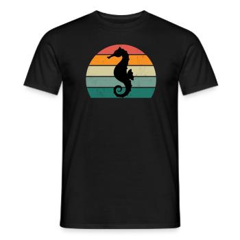 Seahorses Water Sea Ocean Swimming Horses - Men's T-Shirt - black - Front - AI Model Male 178 light (178cm)