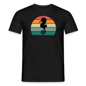 Seahorses Water Sea Ocean Swimming Horses - Men's T-Shirt - black - Front - AI Model Male 178 light (178cm)