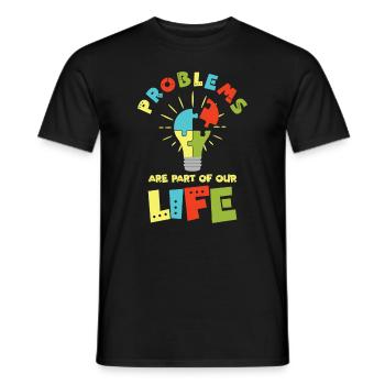 Problem Optimistic People Positive Life - Men's T-Shirt - black - Front - AI Model Male 178 light (178cm)