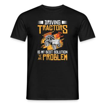 Résolution de problèmes Tracteur Agriculture - T-shirt homme - noir - Devant - AI Model Male 178 light (178cm)