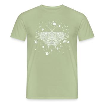 Celestial Butterfly Night Sky Line Art Galaxy - Men's T-Shirt - sage - Front - AI Model Male 178 light (178cm)