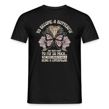 Butterfly Mystical Butterfly Lover Celestial Art - Men's T-Shirt - black - Front - AI Model Male 178 light (178cm)