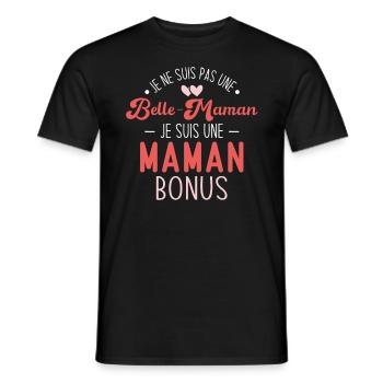 Cadeau belle maman je suis une maman bonus - T-shirt homme - noir - Devant - AI Model Male 178 light (178cm)