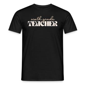 Enseignant rétro de 6e année Vintage Sixième année - T-shirt homme - noir - Devant - AI Model Male 178 light (178cm)