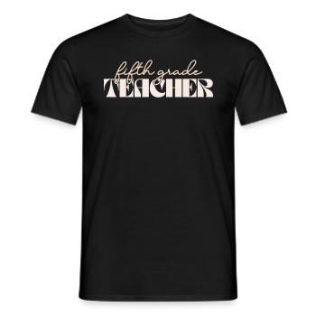 Retro 5th Grade Teacher Vintage Fifth Grade - Men's T-Shirt - black - Front - AI Model Male 178 light (178cm)