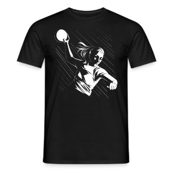 Joueur de handball Tenue de ballon de handball Joueur de handball - T-shirt homme - noir - Devant - AI Model Male 178 light (178cm)