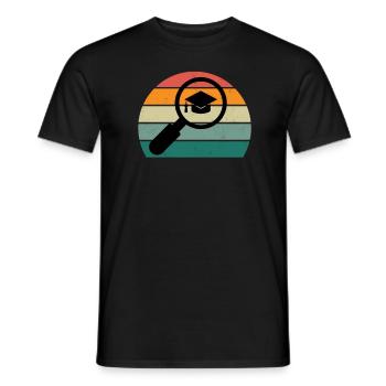study student degree bachelor university - Men's T-Shirt - black - Front - AI Model Male 178 light (178cm)