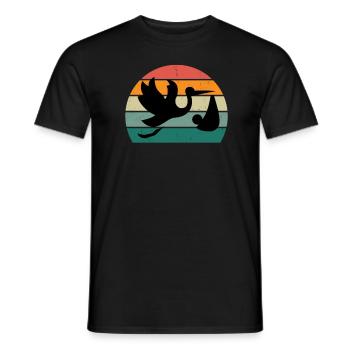 Störche Störchin Baby Kinder Kind Schnabel Storch - Männer T-Shirt - Schwarz - Vorne - AI Model Male 178 light (178cm)