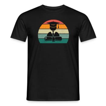 study student degree bachelor university - Men's T-Shirt - black - Front - AI Model Male 178 light (178cm)