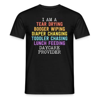 Daycare Provider Definition Cute Nanny Childcare - Men's T-Shirt - black - Front - AI Model Male 178 light (178cm)
