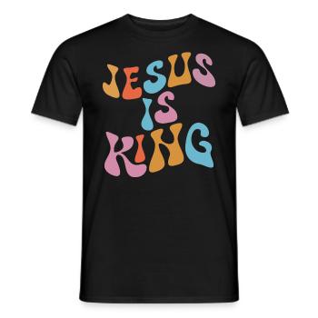 Jesus ist K�nig Christian Glaube inspirierende Jes - Männer T-Shirt - Schwarz - Vorne - AI Model Male 178 light (178cm)