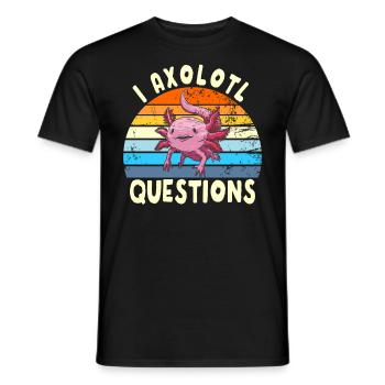 I Axolotl Fragen retro Ich stelle viele Fragen - Männer T-Shirt - Schwarz - Vorne - AI Model Male 178 light (178cm)