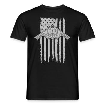 B-2 Stealth Bomber Milit�rflugzeug amerikanische F - Männer T-Shirt - Schwarz - Vorne - AI Model Male 178 light (178cm)