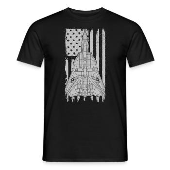 F-14 Tomcat Fighter Jet Flugzeug American Flag F14 - Männer T-Shirt - Schwarz - Vorne - AI Model Male 178 light (178cm)