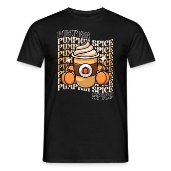 Retro Fall Pumpkin Spice Lover PSL Latte Vintage - Men's T-Shirt - black - Front - AI Model Male 178 light (178cm)