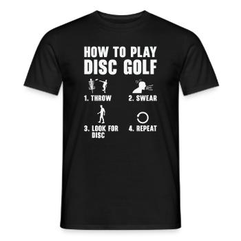 Comment jouer à Disc Golf Funnier - T-shirt homme - noir - Devant - AI Model Male 178 light (178cm)