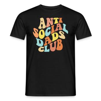 Anti Social Dads Club Introvertierte M�nner Anti-S - Männer T-Shirt - Schwarz - Vorne - AI Model Male 178 light (178cm)