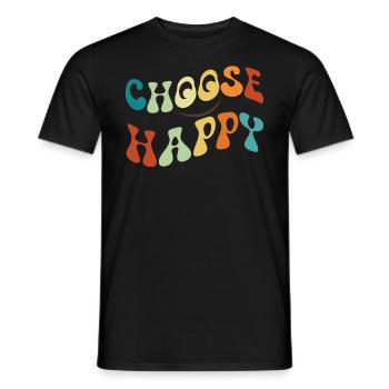 W�hlen Sie Happy Smile Face Motivate Inspire Happy - Männer T-Shirt - Schwarz - Vorne - AI Model Male 178 light (178cm)