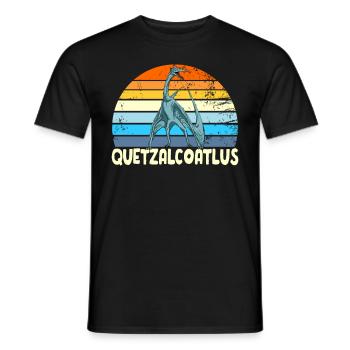 Quetzalcoatlus Retro Sonnenuntergang Dinosaurier K - Männer T-Shirt - Schwarz - Vorne - AI Model Male 178 light (178cm)