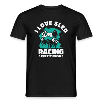 Courses de chiens de traîneau Husky Sled - T-shirt homme - noir - Devant - AI Model Male 178 light (178cm)