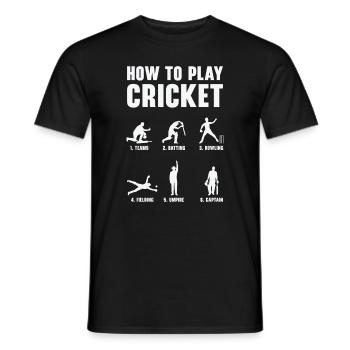 Wie man Cricket spielt Cricket-Spieler - Männer T-Shirt - Schwarz - Vorne - AI Model Male 178 light (178cm)