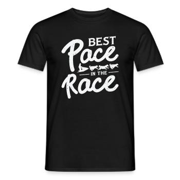 Husky Sledding Best Pace Sled Dog Racing Alaskan - Men's T-Shirt - black - Front - AI Model Male 178 light (178cm)