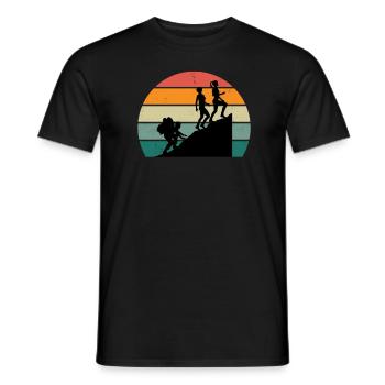 Randonneurs Randonneurs Montagnes Vallées de montagne Vallées Randonnée - T-shirt homme - noir - Devant - AI Model Male 178 light (178cm)