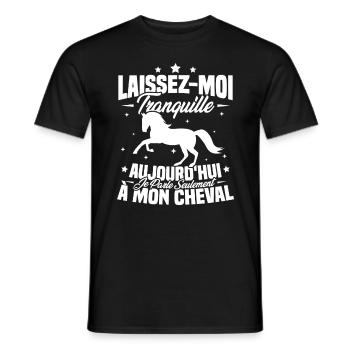 Cadeau aujourd'hui je parle seulement à mon cheval - T-shirt homme - noir - Devant - AI Model Male 178 light (178cm)
