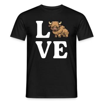 Mignonne écossaise Highland Cow Lover Farm Girl - T-shirt homme - noir - Devant - AI Model Male 178 light (178cm)