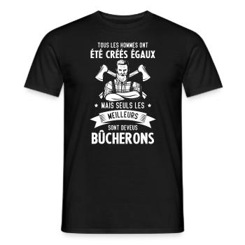les meilleurs hommes sont deveus Bûcherons - T-shirt homme - noir - Devant - AI Model Male 178 light (178cm)
