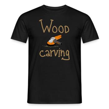 Wood Carving - Men's T-Shirt - black - Front - AI Model Male 178 light (178cm)
