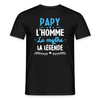 Papy l'homme le mythe la légende humour cadeau - T-shirt homme - noir - Devant - AI Model Male 178 light (178cm)